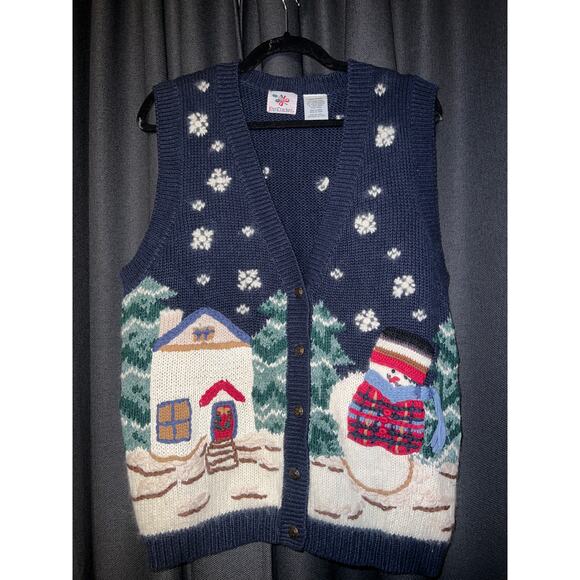 Ugly Christmas Sweater Xmas Vest Size Large - Picture 1 of 3